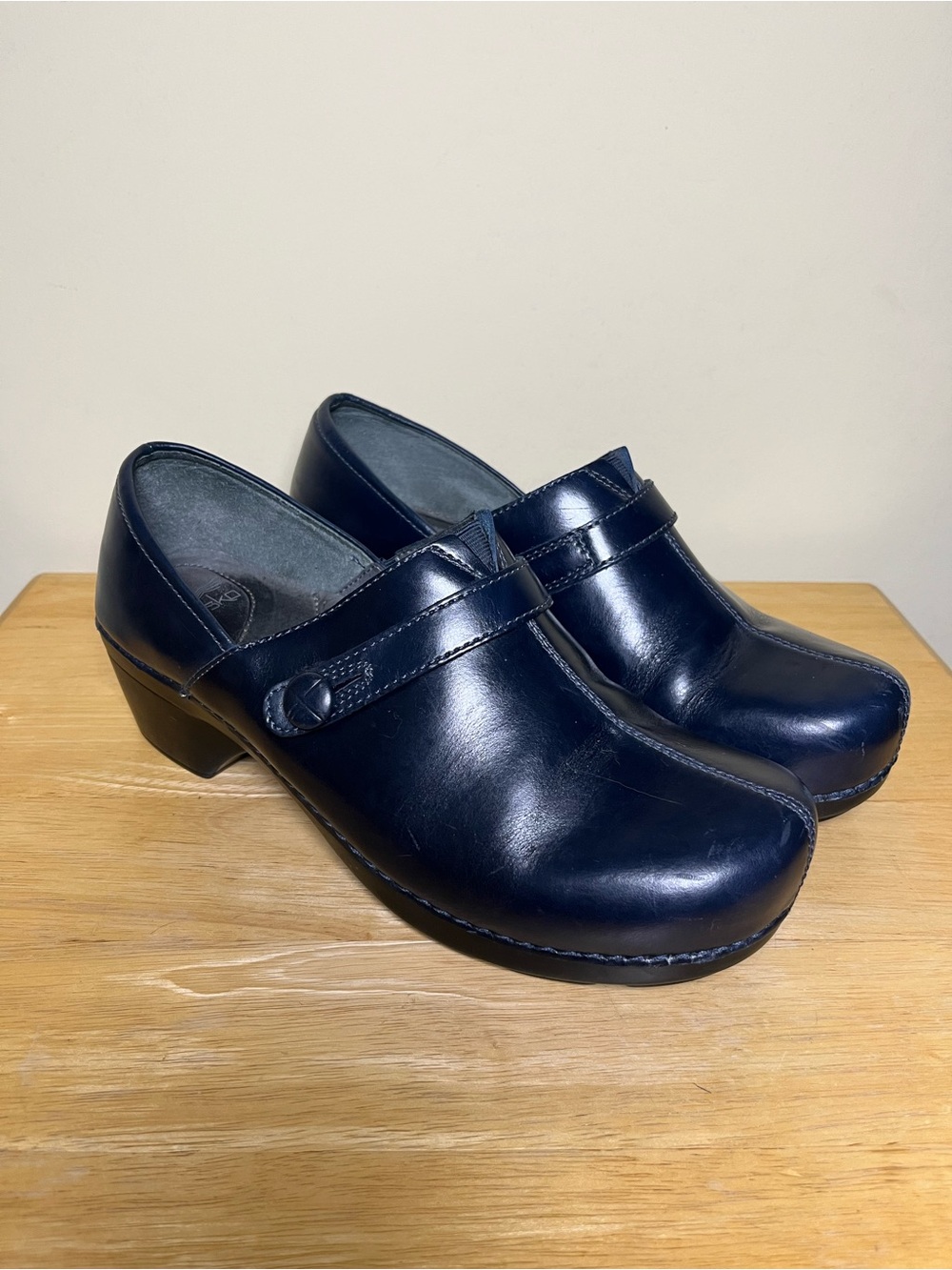 Dansko Solstice Leather Slip On Clogs Navy Blue Comfort Shoes Size 43 Women’s 13